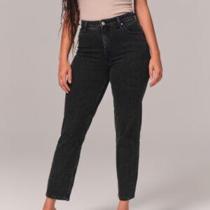 Abercrombie & Fitch The Mom High Rise Curve Love Black Jeans Size 26 2R